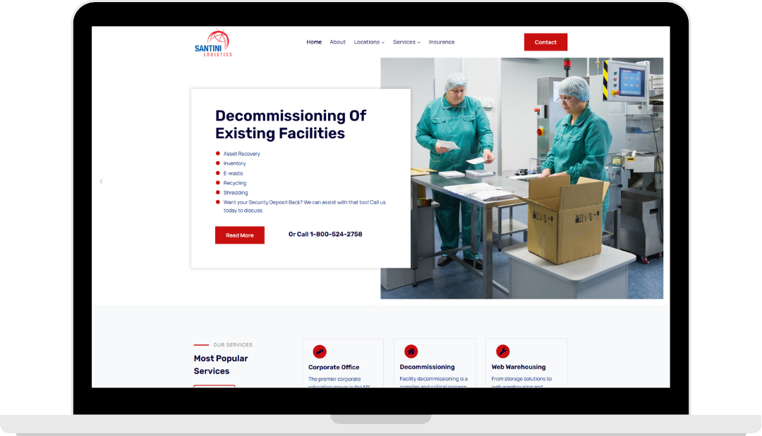 Web Design 3 Santini Logistics Web Design